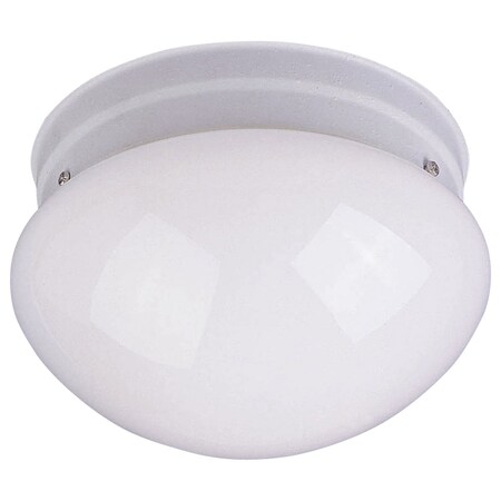 Maxim Two Light White White Glass Mushroom Flush Mount 5881WTWT